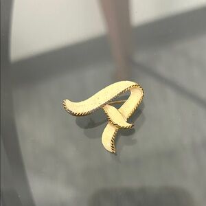 Vintage Gold Tone, Letter A Brooch Pin – Initial Monogram Jewelry